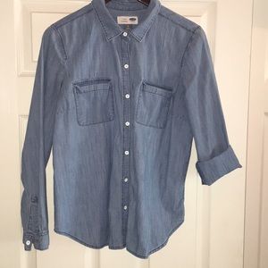 Chambray Denim Button Down L/S Shirt